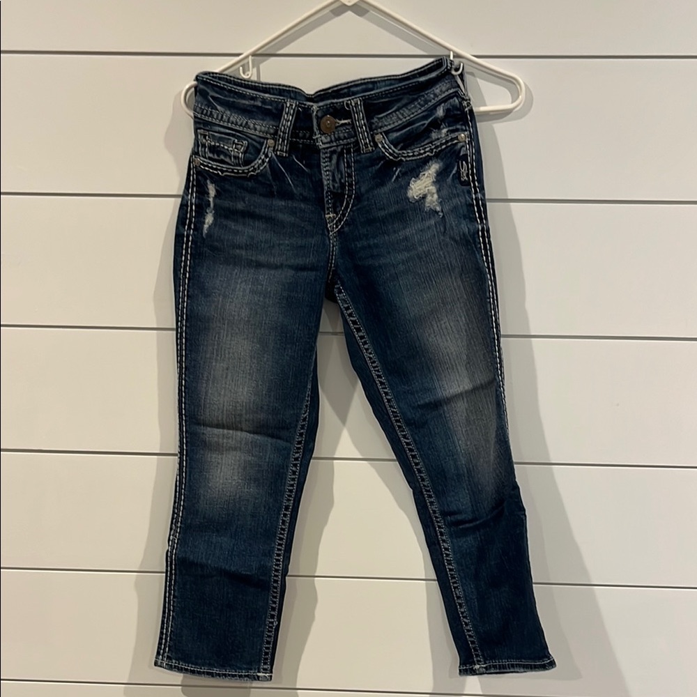 Silver Jeans Women's Dark Wash Capri Jeans